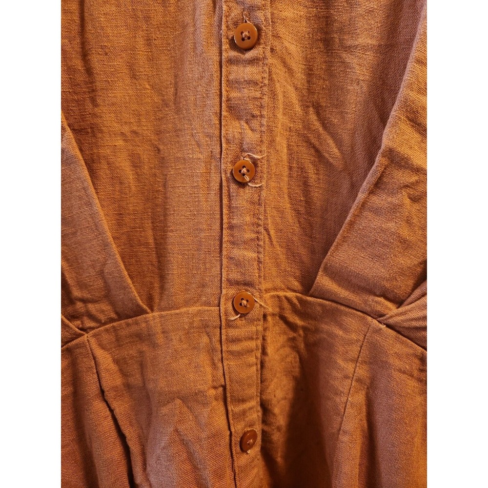 Abercrombie & Fitch Rust Colored Button Front Lin… - image 2